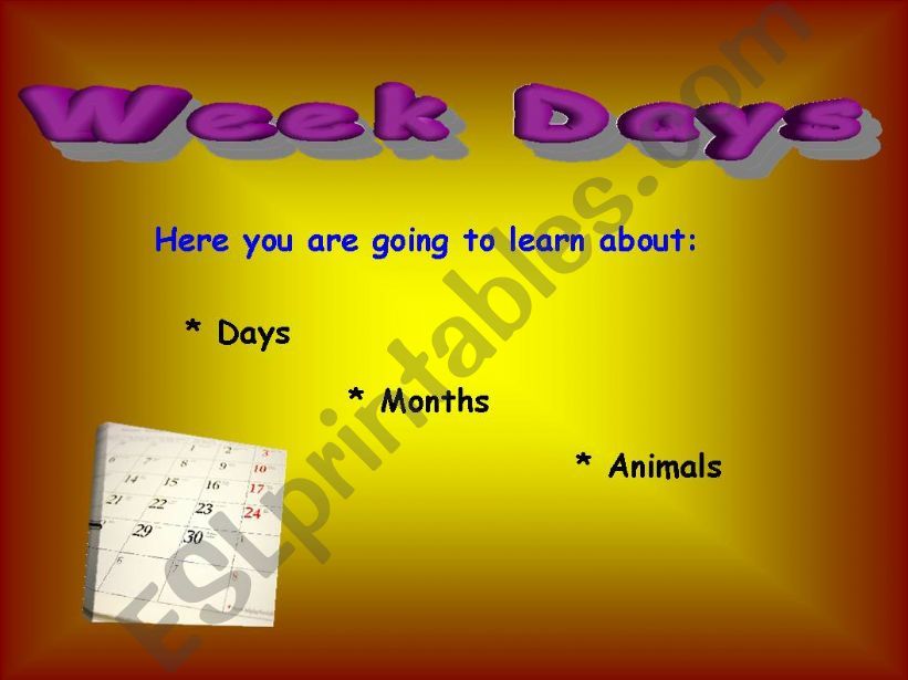 Week days powerpoint