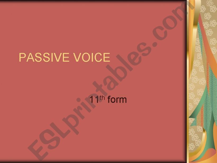 The passive voice powerpoint