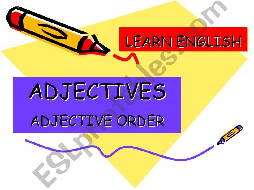 ADJECTIVES - Adjestive Order powerpoint