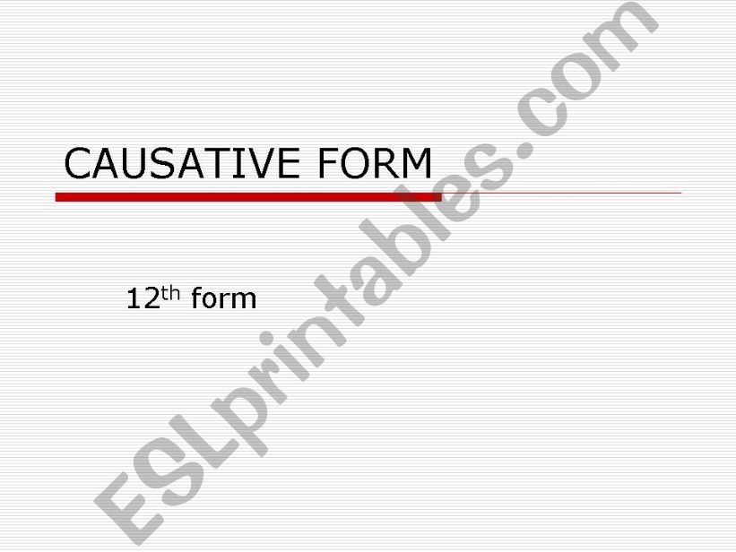 Causative form powerpoint