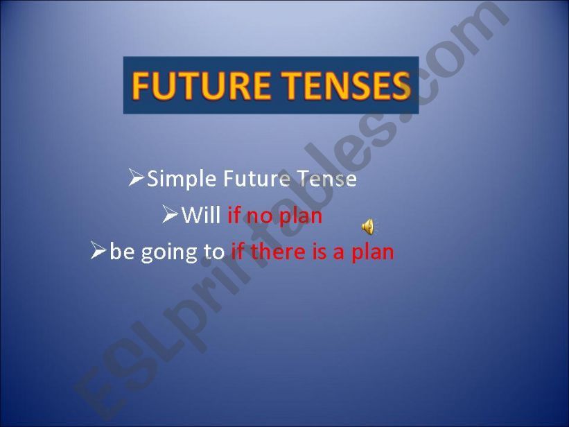 simple future tense and be going to