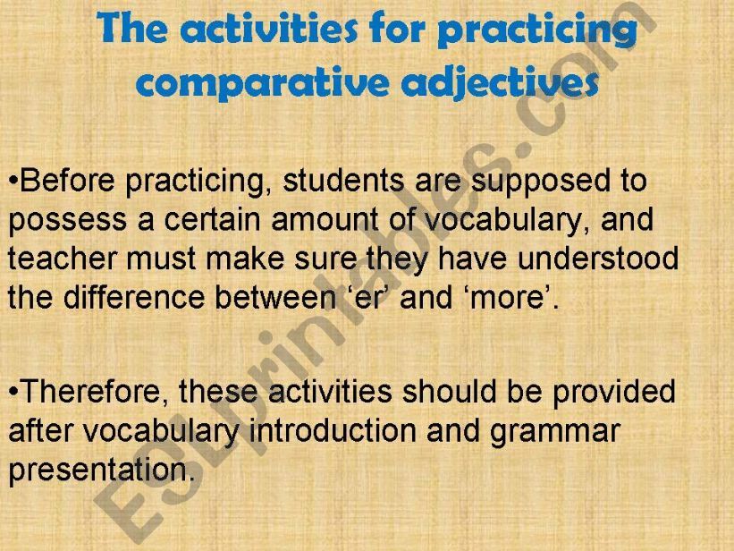 Comparative adjectives practice