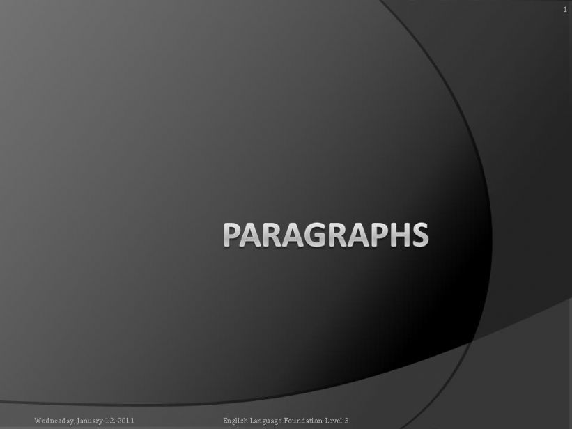Paragraphs powerpoint