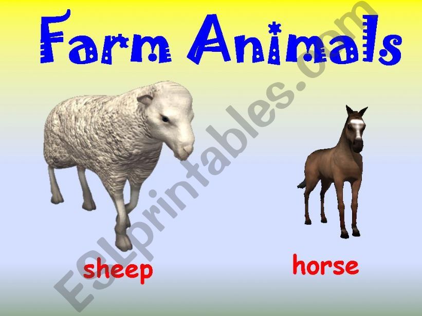 FARM ANIMALS  (animated AS USUAL)