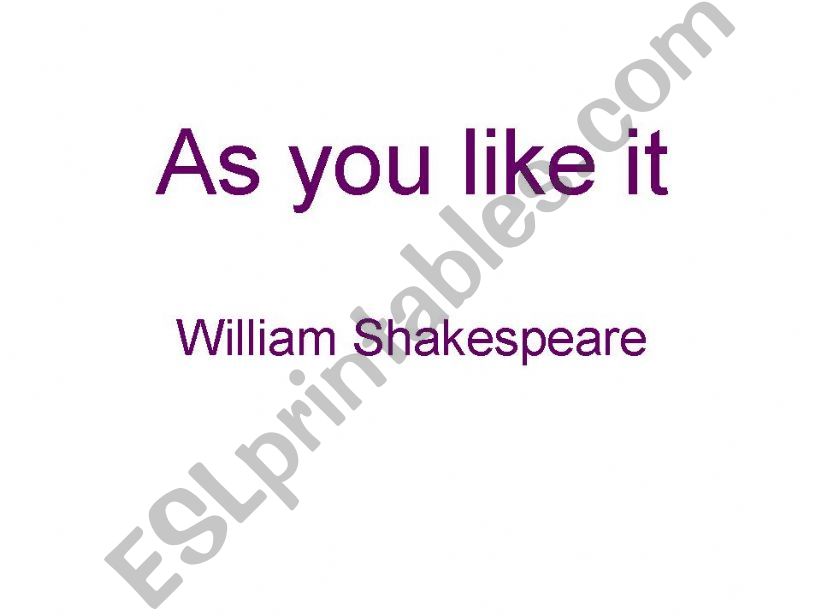 as you like it powerpoint