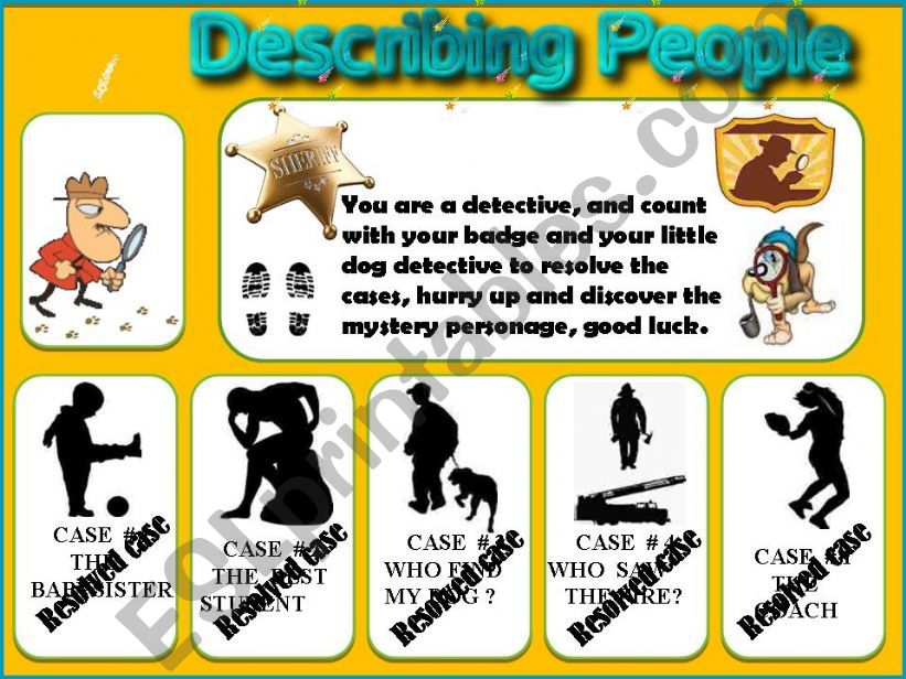 DESCRIBING PEOPLE GAME WITH SOUND AND ANIMATION