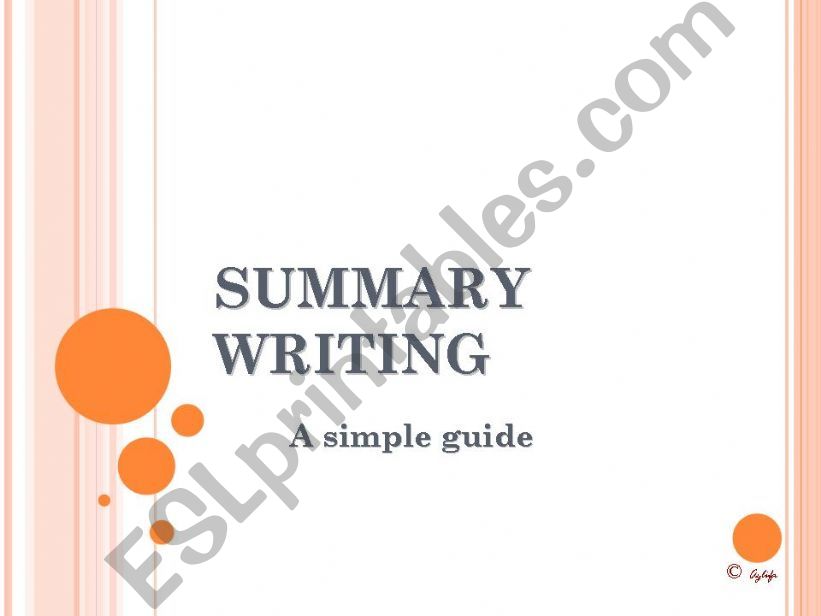 Summary Writing powerpoint