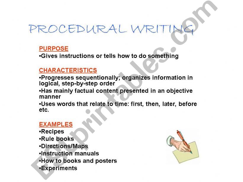 Types of writing powerpoint