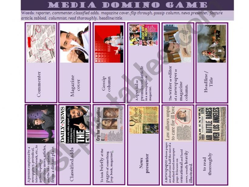 Media Domino Game powerpoint