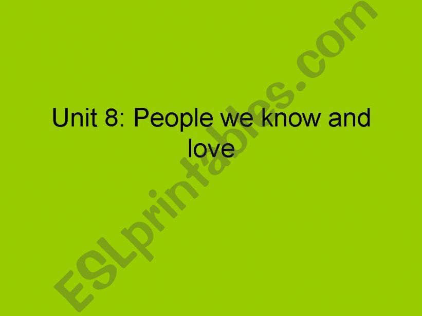 Describing People powerpoint