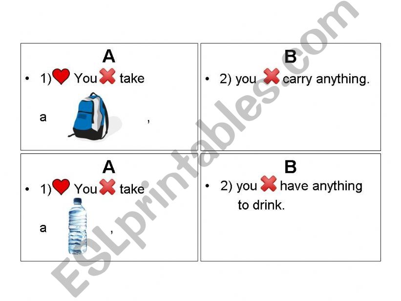 The Control Practice cue cards for my lesson plan - First Conditional