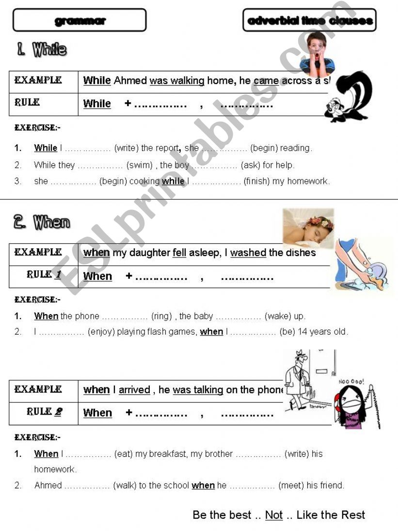 adverbial time clauses powerpoint