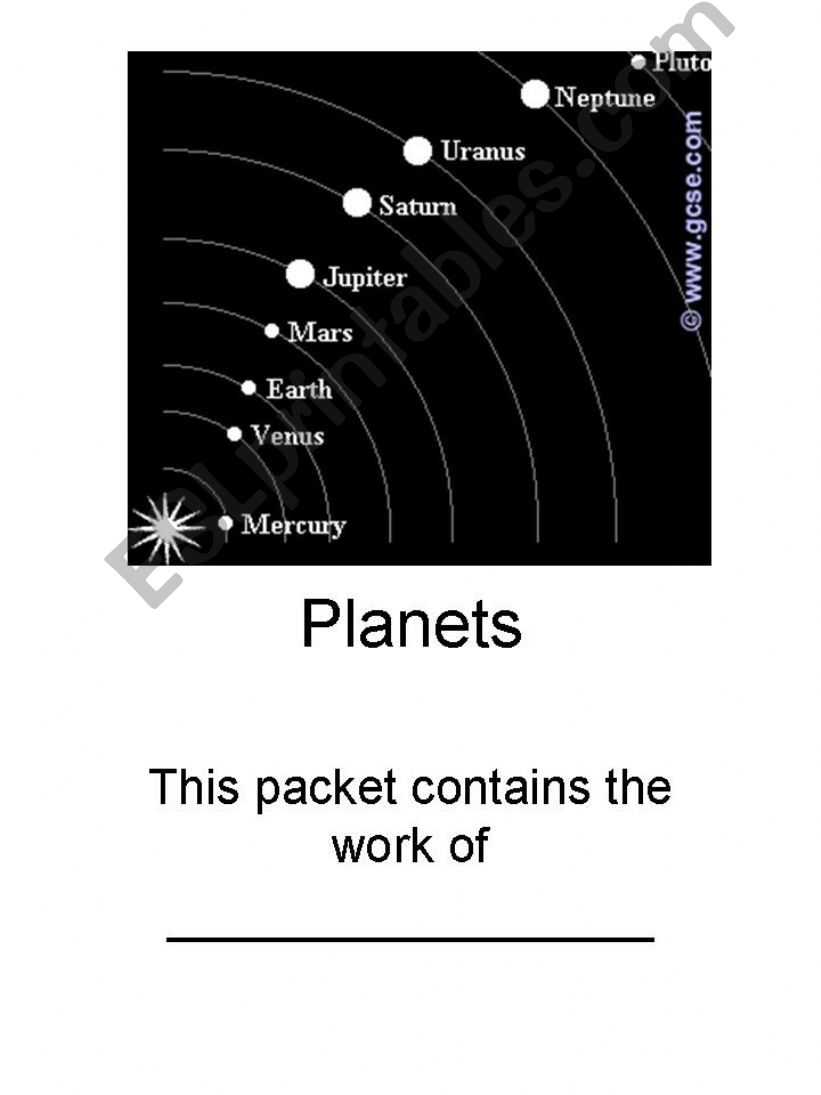 Grammar and Word Skills in a Planet Theme Packet