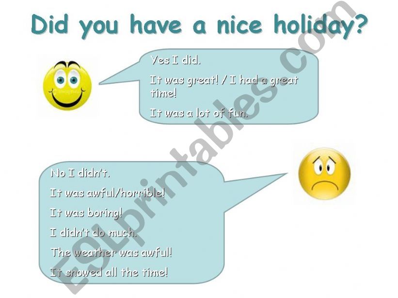 Did you have a nive holidays? powerpoint