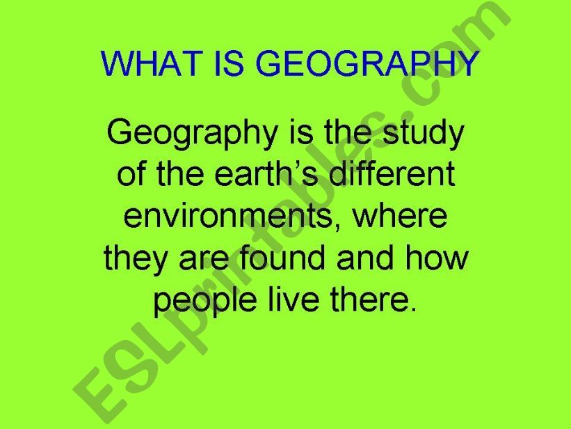 Introduction to Geography (Aussie Focus)