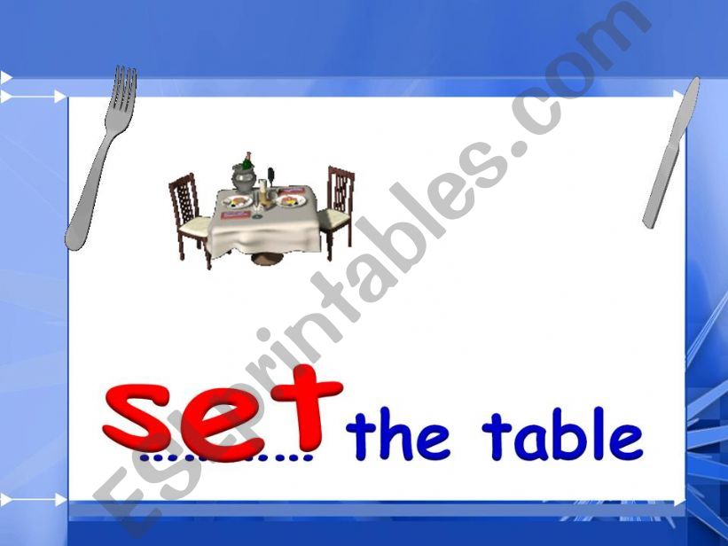 GUESS THE VERB for HOUSEHOLD CHORES  2/8 ( animated PICTURES)