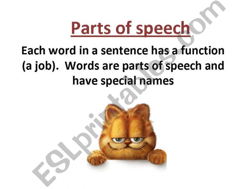Basic parts of speech powerpoint
