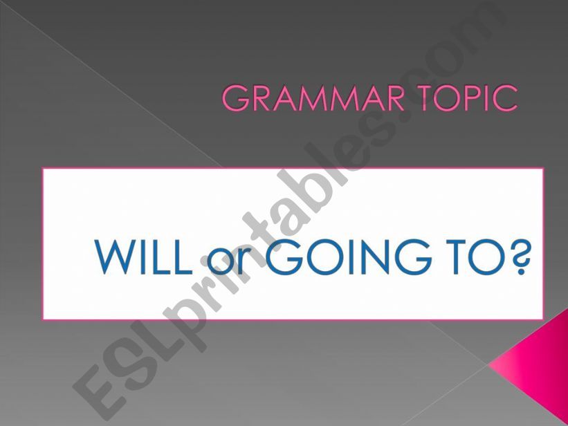 Will or Going to? powerpoint