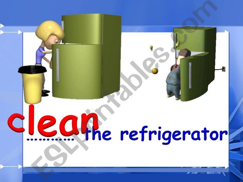 Guess the verbs for household chores 8/8