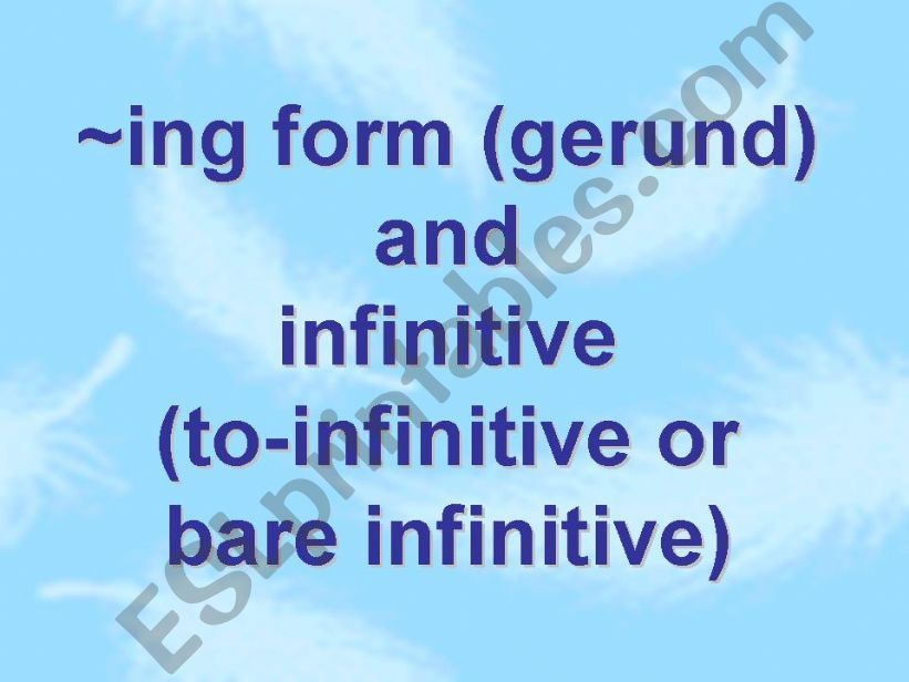 Gerund and Infinitive powerpoint