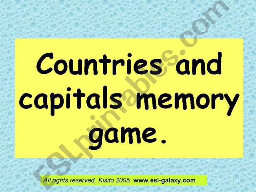 countries and capitals memory game