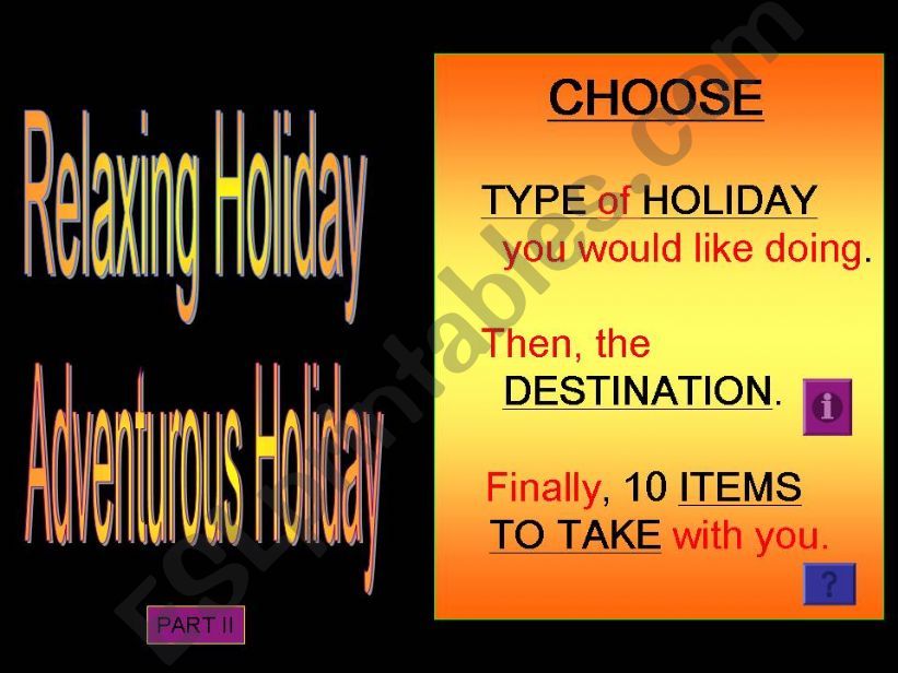 My Ideal Holiday powerpoint