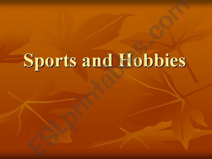 sports and hobbies powerpoint