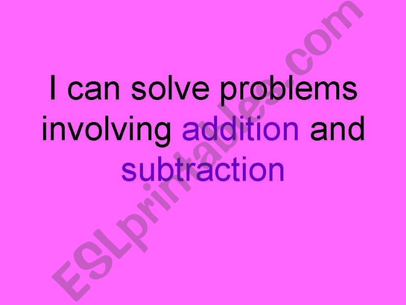 Addition and Substraction powerpoint