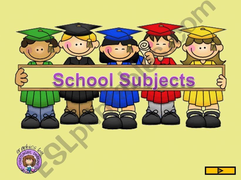 SCHOOL SUBJECTS - GAME powerpoint