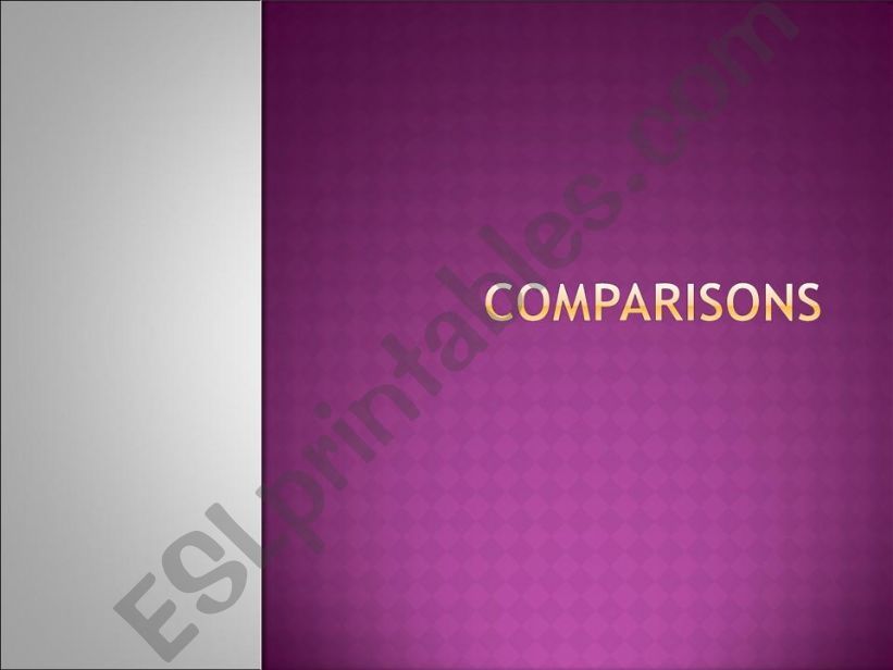 Comparisons powerpoint