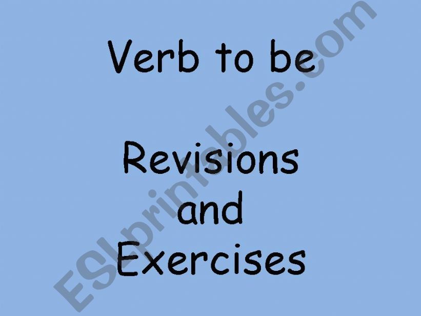 Verb to be powerpoint