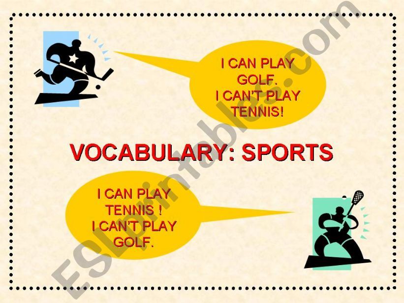 vocabulary sports  powerpoint