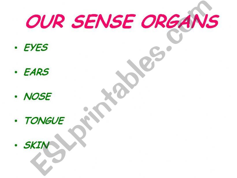 our sense organs powerpoint