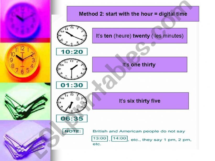 digital time lesson and exercises