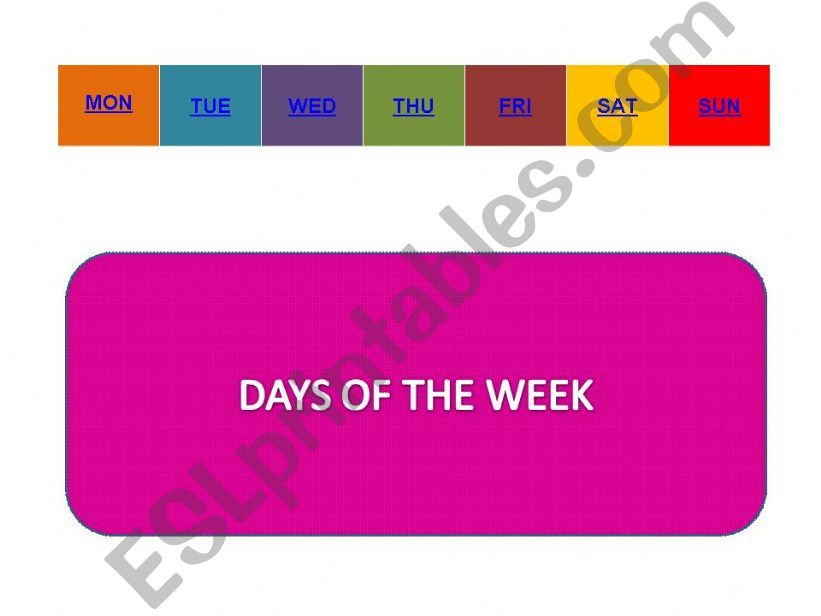 The Days of the Week powerpoint