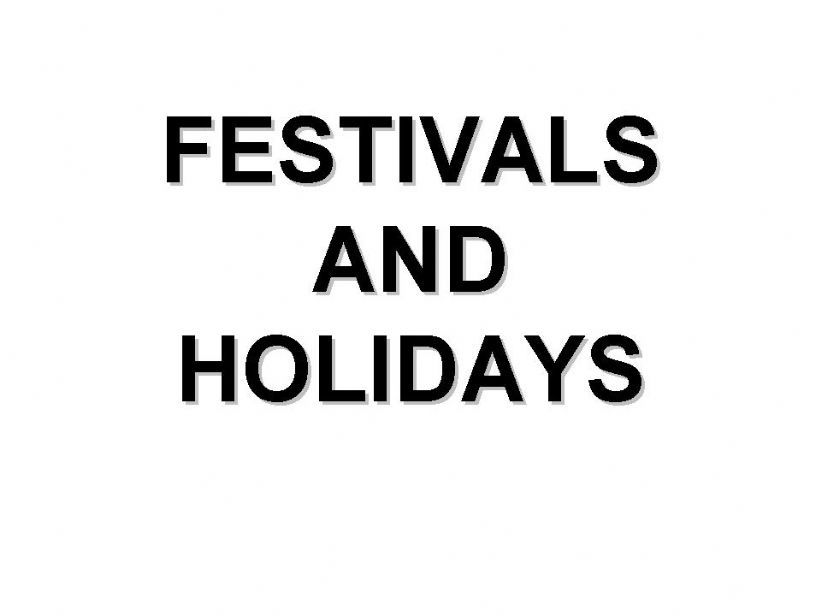 festivals and holidays powerpoint