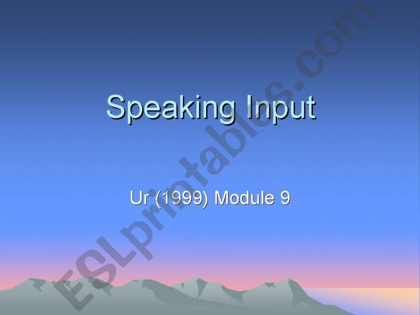 speaking Input powerpoint