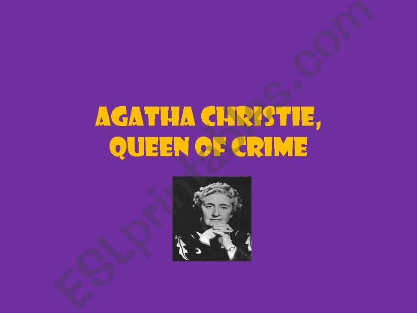 AGATHA CHRISTIE BIOGRAPHY powerpoint