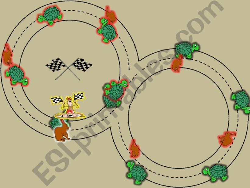 Rabbit and Turtle Race Select The Missing Vowel (Verbs) Part 1