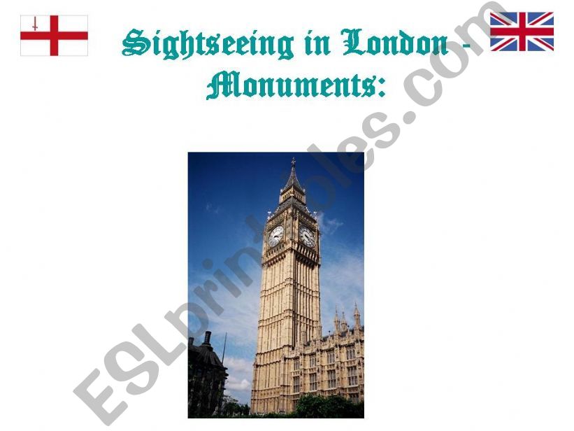 Sightseeing in London powerpoint