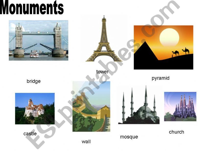 Monuments and countries powerpoint