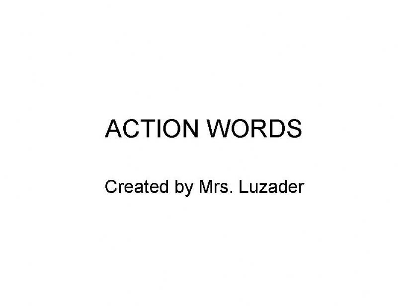 Action Words part 2 pictures without words