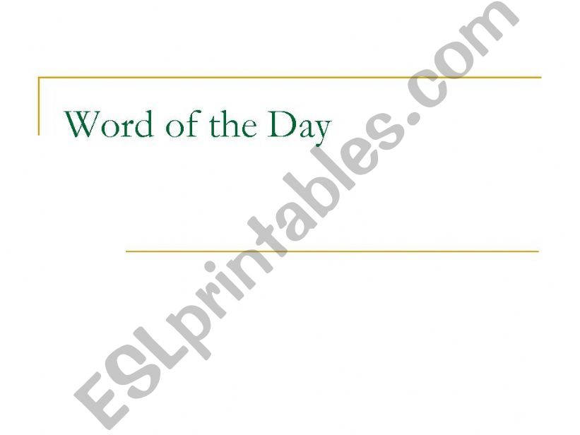 Word of the Day powerpoint