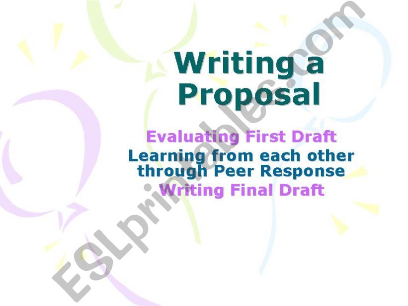 Writing a Proposal powerpoint