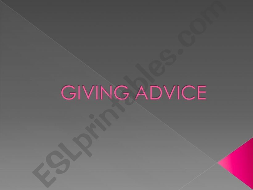 Giving advice powerpoint