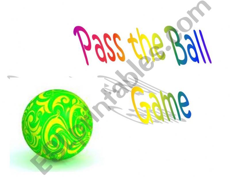 Occupations Pass the Ball Speaking Game