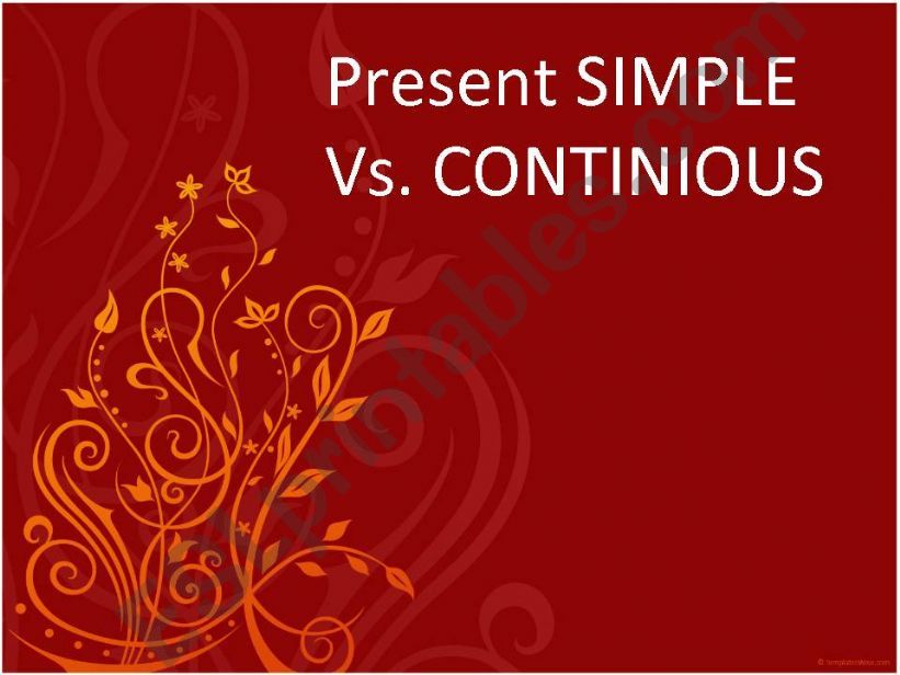 Present simple Vs, Continious powerpoint