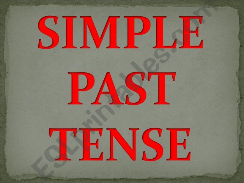 SIMPLE PAST TENSE powerpoint