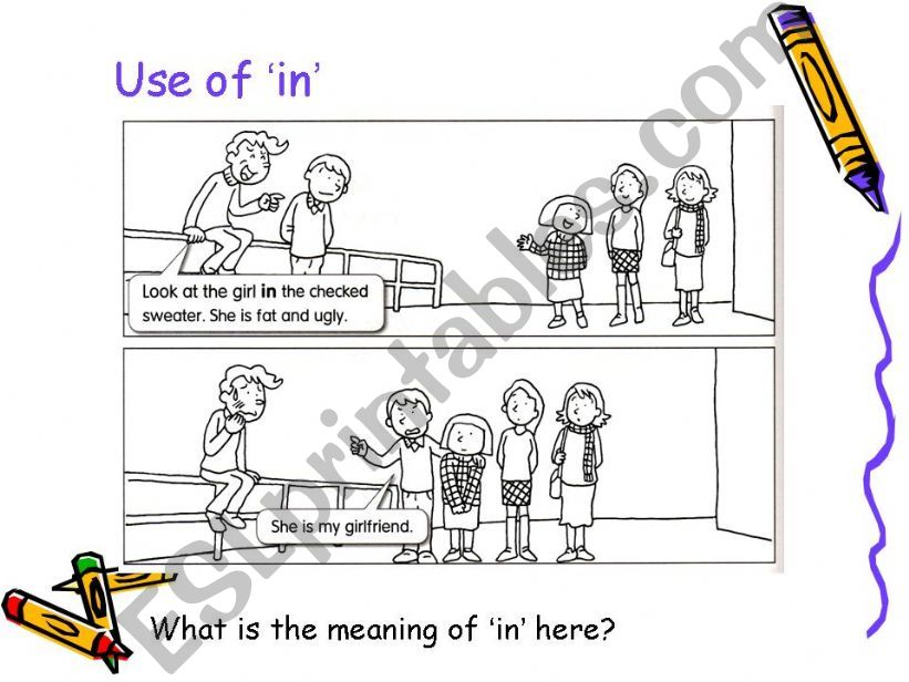Use of in and with to talk about clothing items and accessories