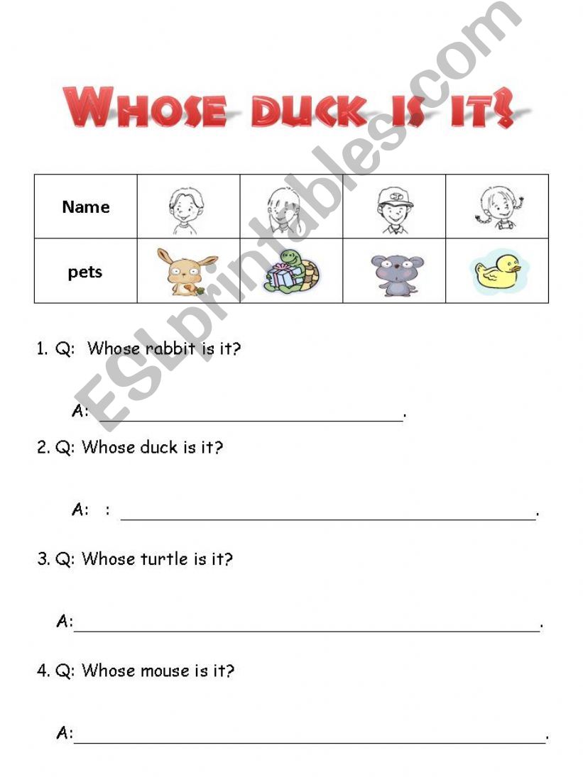 whose duck is it? powerpoint